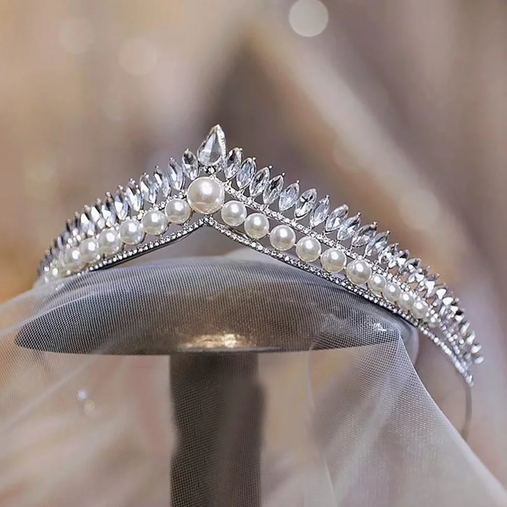 Elegant Silver and Pearl Tiara